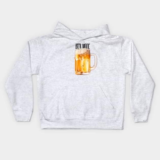 Beer Mode: On Hot Summer Days Kids Hoodie by Puff Sumo